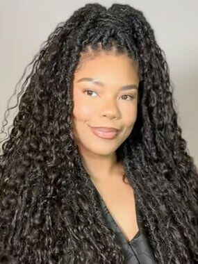 WOW! 26" Boho Faux Locs Lace Front Wig 1B Natural Star Status!